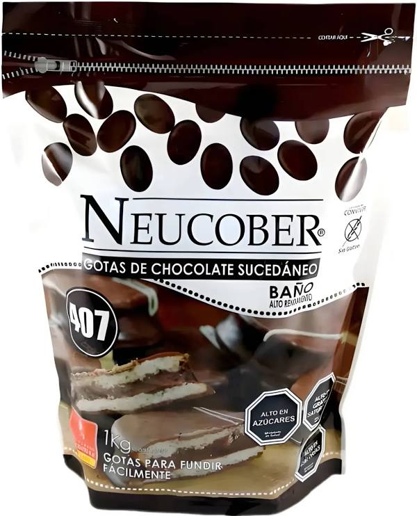 Neucober — Gotas de chocolate sucedáneo 1 kg - Imagen 2